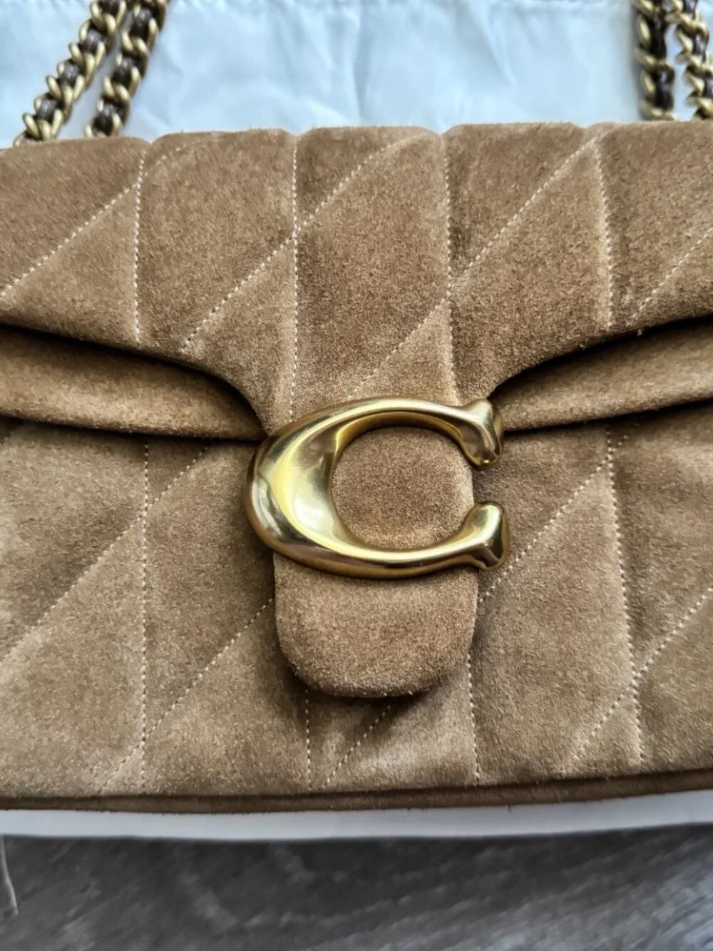 Coach quilted tabby 26 in suede cedar